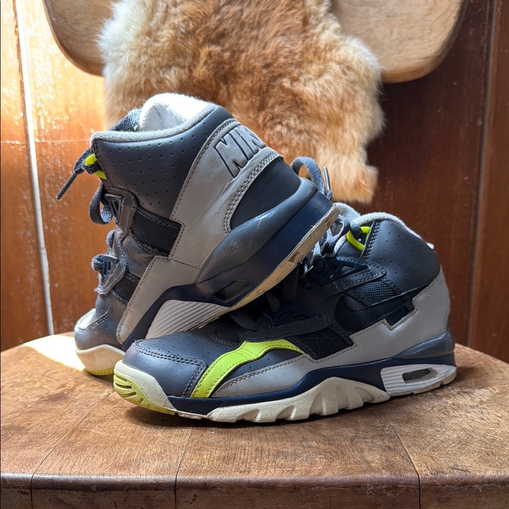 Nike Kids' Gray & Neon Green High-Top Sneakers